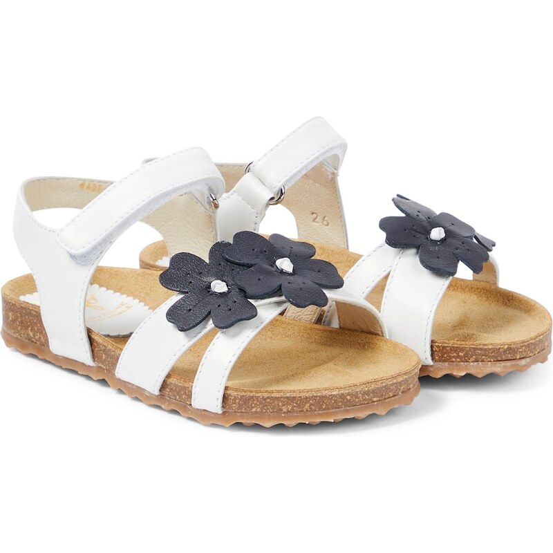 Il Gufo Floral-appliquÃ leather sandals