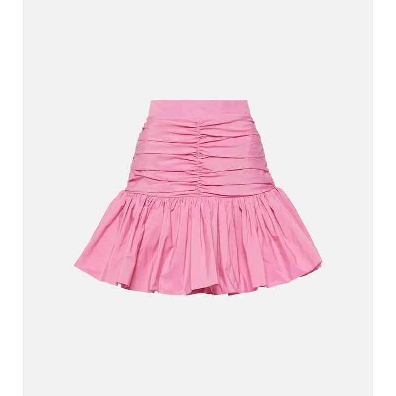Patou Ruffled high-rise faille miniskirt