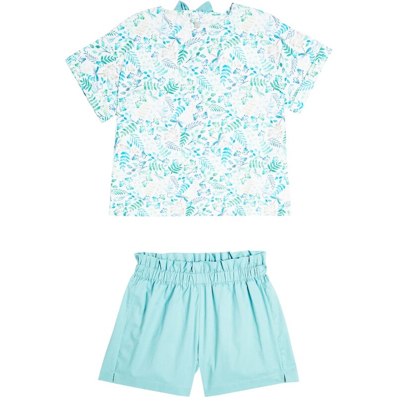 Il Gufo Printed cotton T-shirt and shorts set