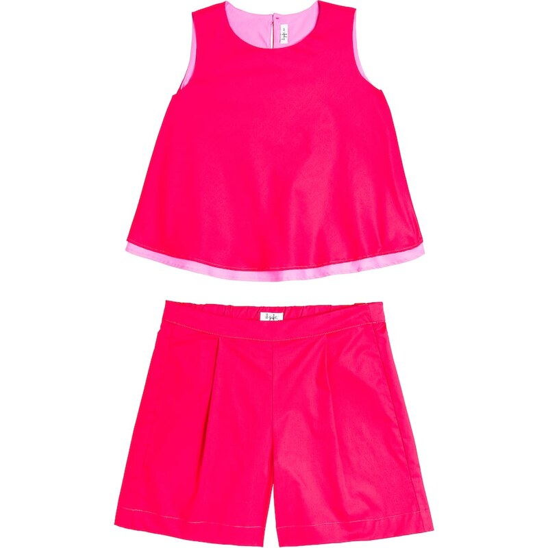 Il Gufo Cotton-blend top and shorts set