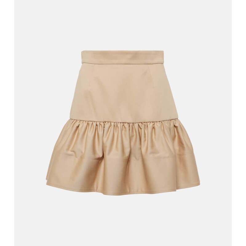 Patou Ruffled cotton gabardine miniskirt