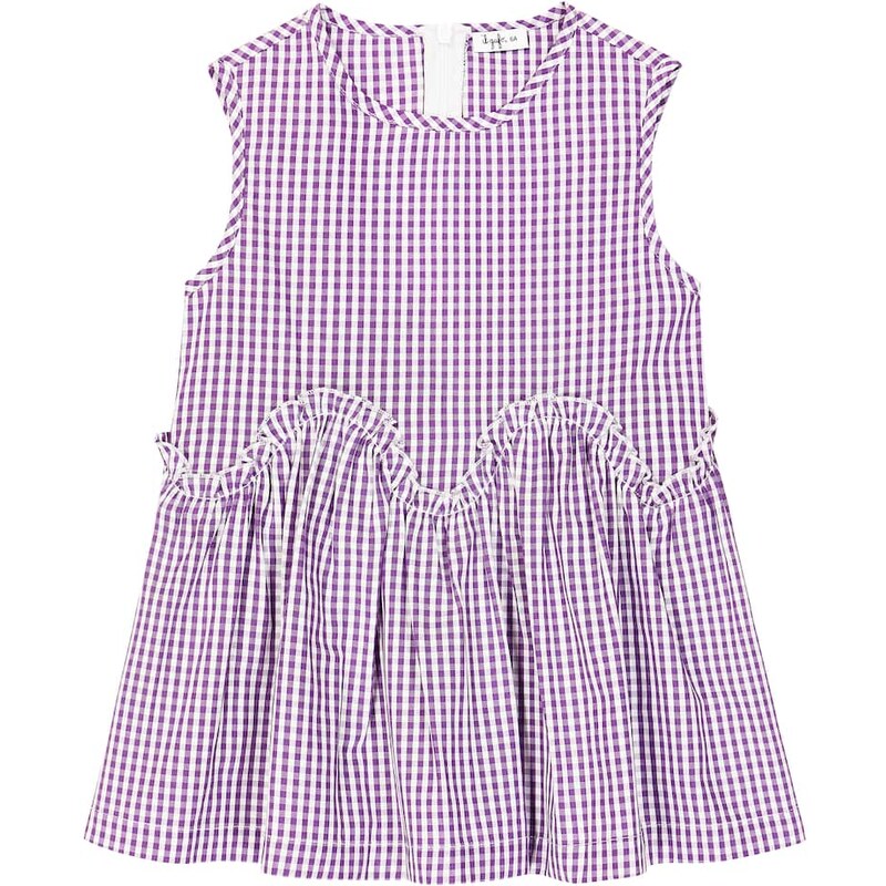 Il Gufo Checked floral cotton top