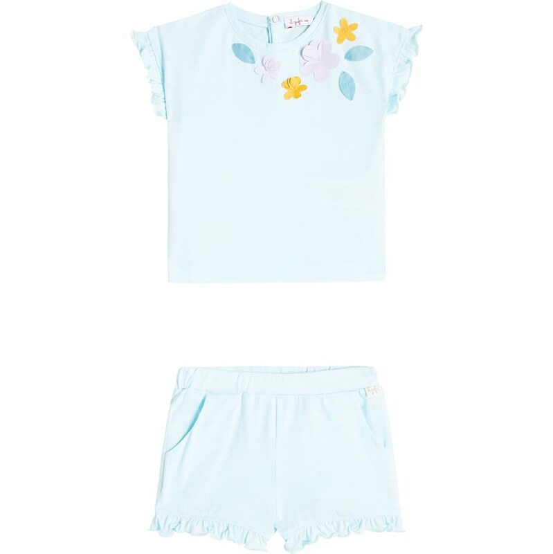 Il Gufo Baby cotton top and shorts set