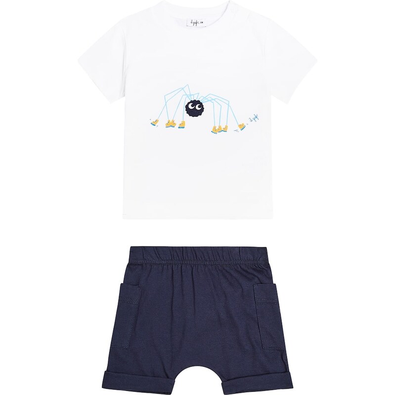 Il Gufo Baby cotton jersey T-shirt and shorts set
