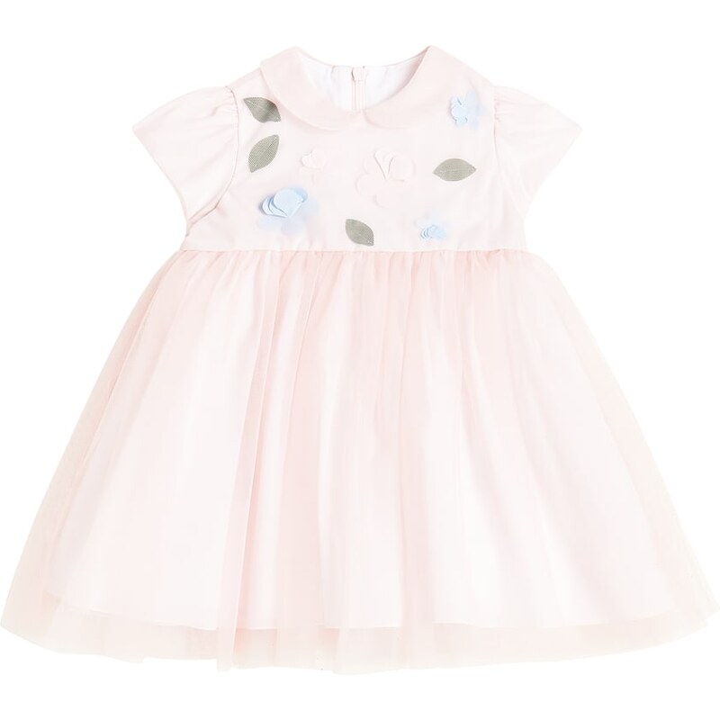 Il Gufo Baby floral tulle-trimmed dress
