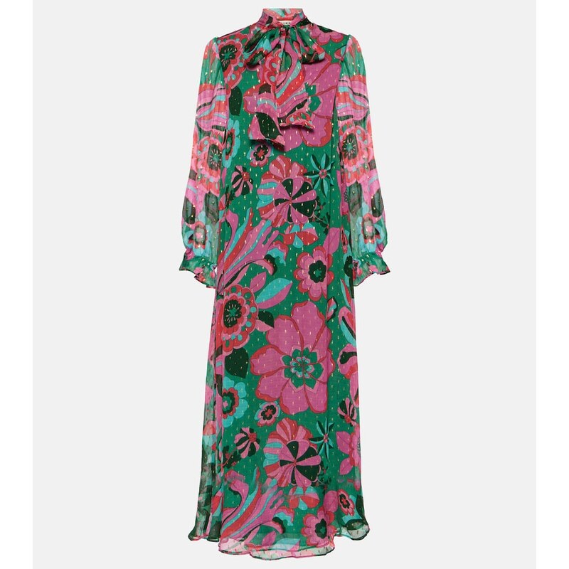 Rixo Ferne floral georgette maxi dress