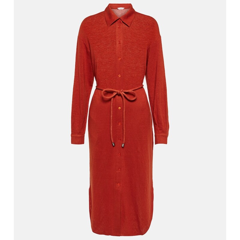 Max Mara Leisure Bormida linen-blend midi dress