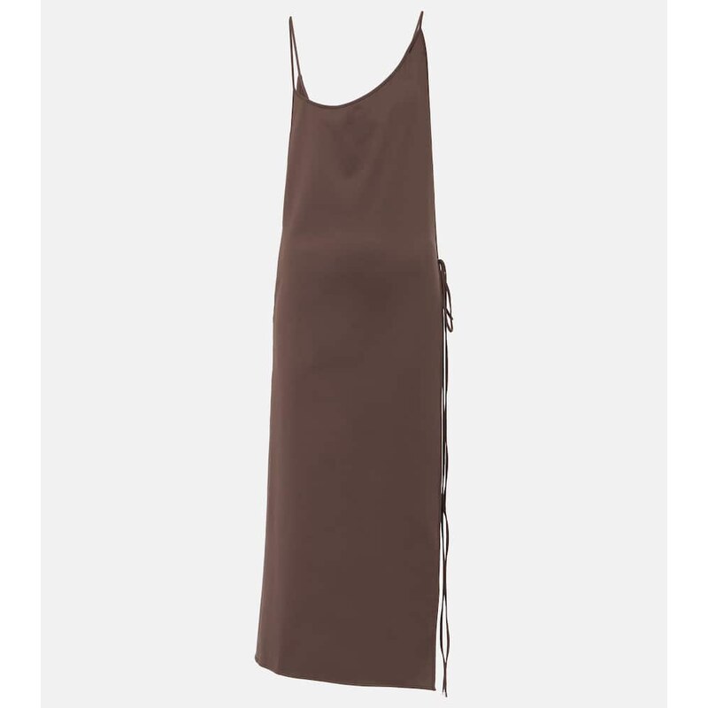The Attico Side-slit gathered midi dress