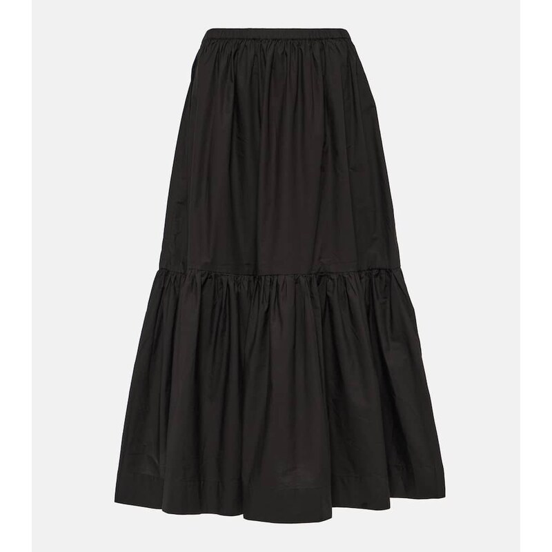 Ganni Cotton poplin midi skirt