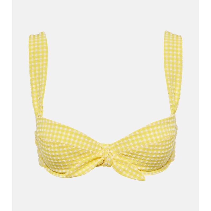 Heidi Klein Cape Town checked bikini top