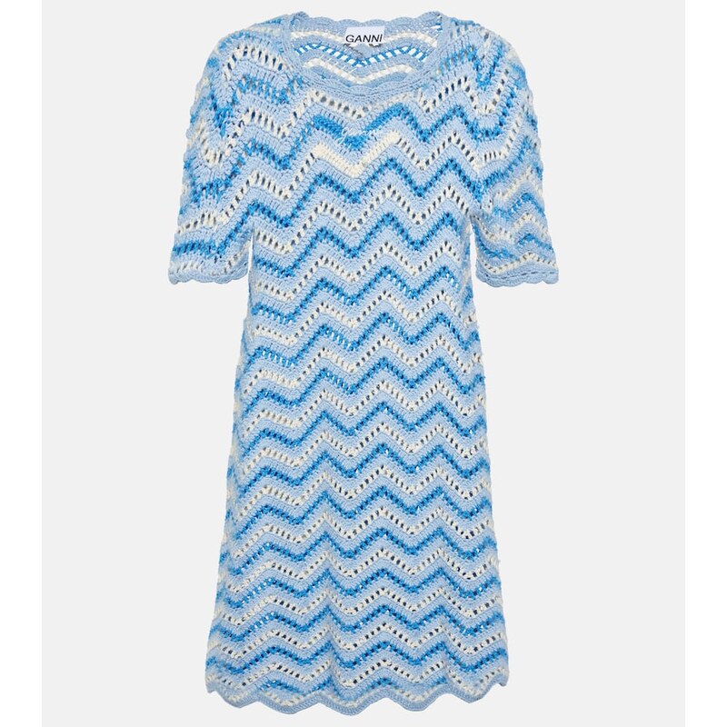 Ganni Crochet cotton minidress