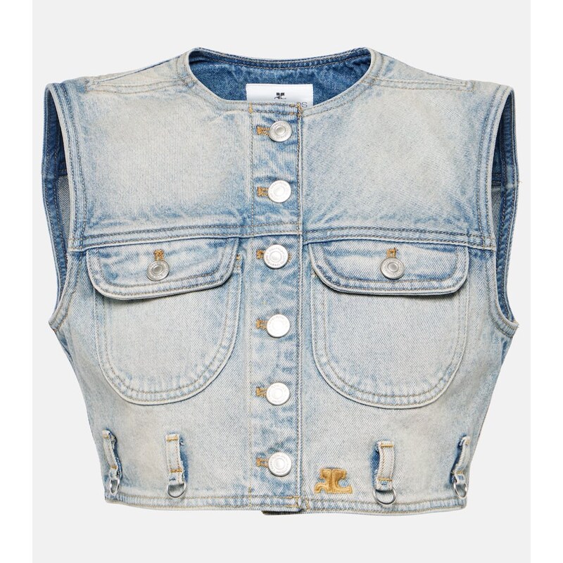 Courrèges Cropped denim vest