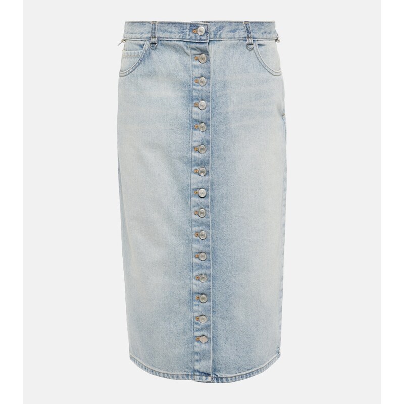 Courrèges Multiflex denim midi skirt