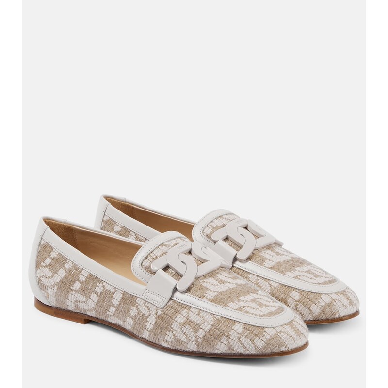 Tods Kate leather-trimmed loafers