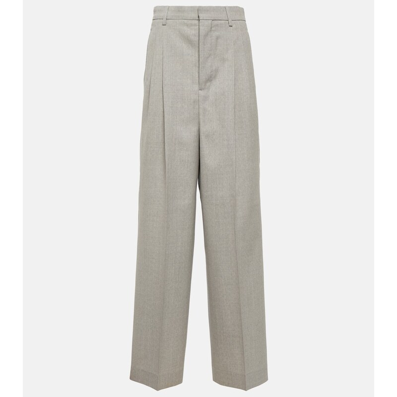 Ami Paris High-rise wool wide-leg pants
