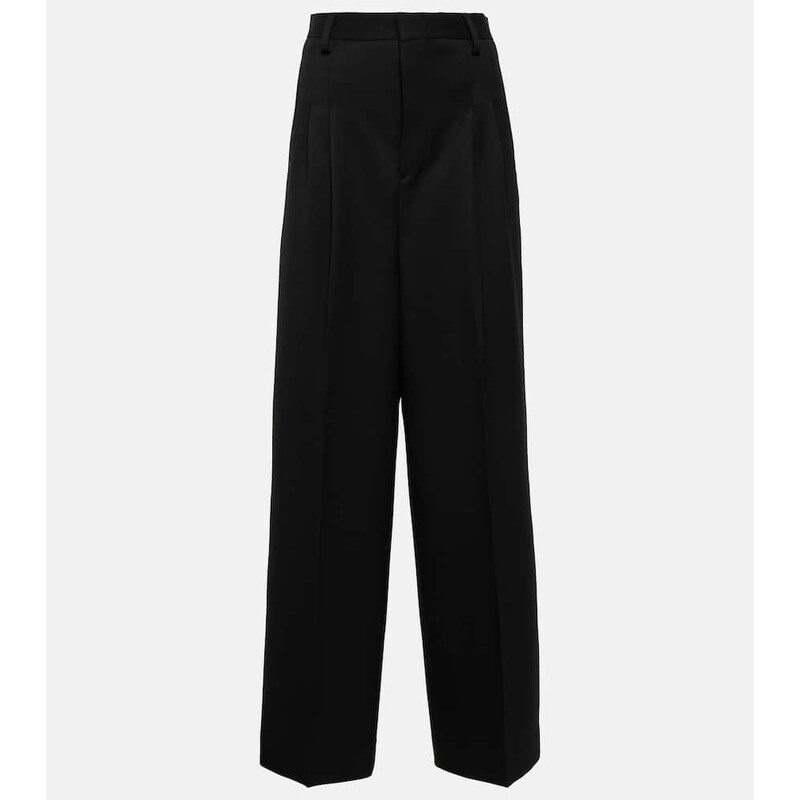 Ami Paris High-rise wool wide-leg pants
