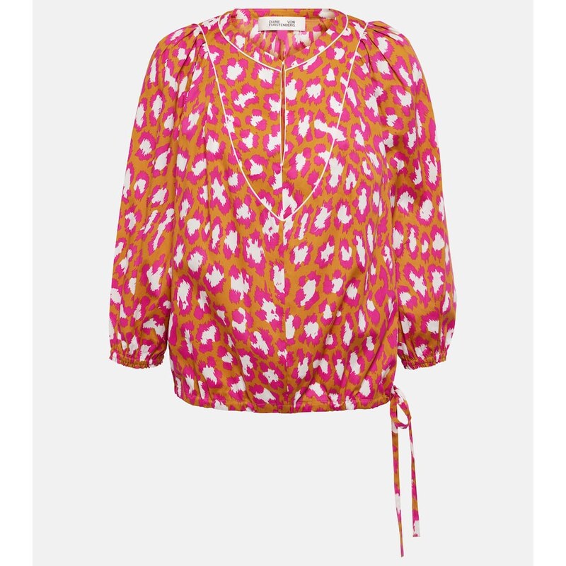 Diane von Furstenberg Juliette printed cotton-blend top