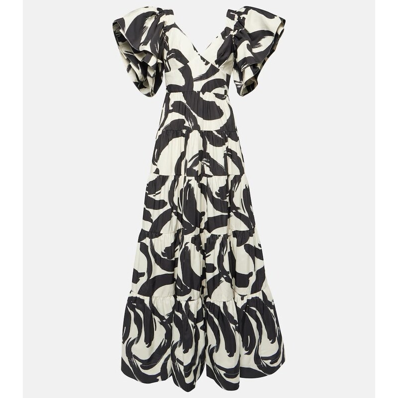 Rebecca Vallance Pompidou printed taffeta maxi dress