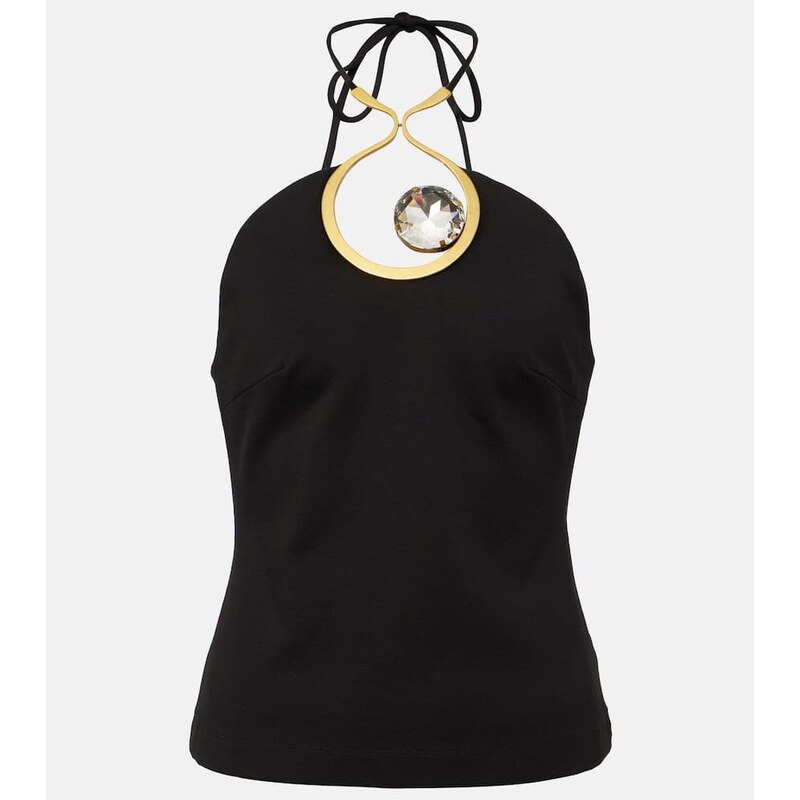 Area Crystal-embellished halterneck top