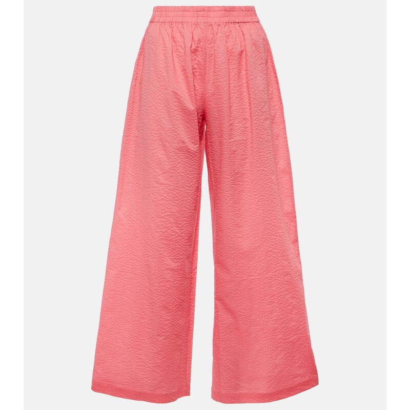 Jade Swim Mika high-rise cotton wide-leg pants