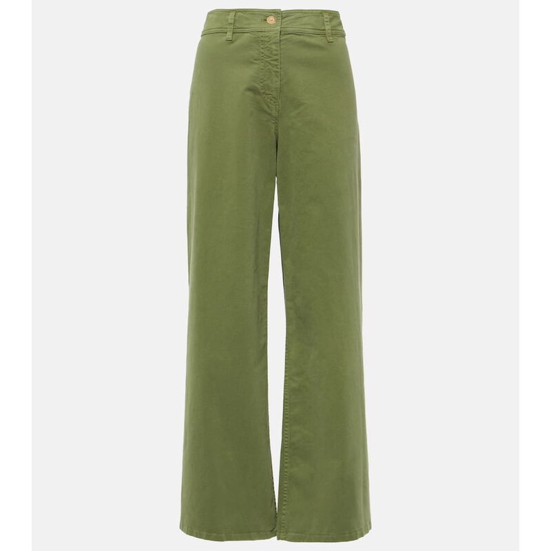 Nili Lotan Megan high-rise cotton wide-leg pants