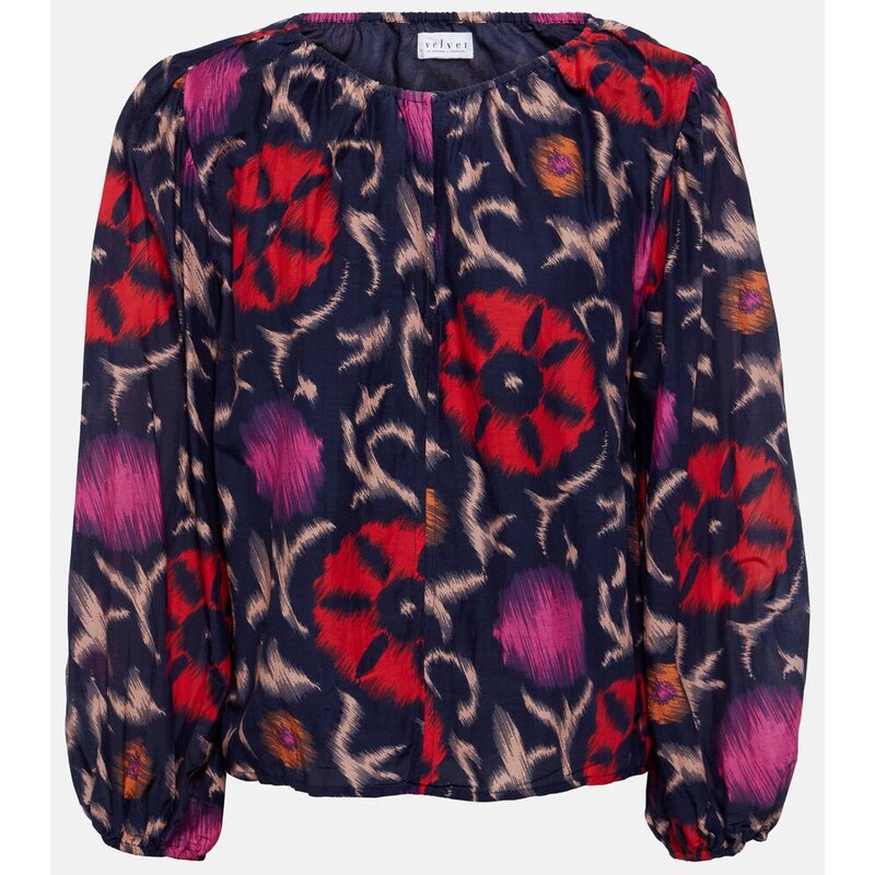 Velvet Fraser printed cotton and silk blouse