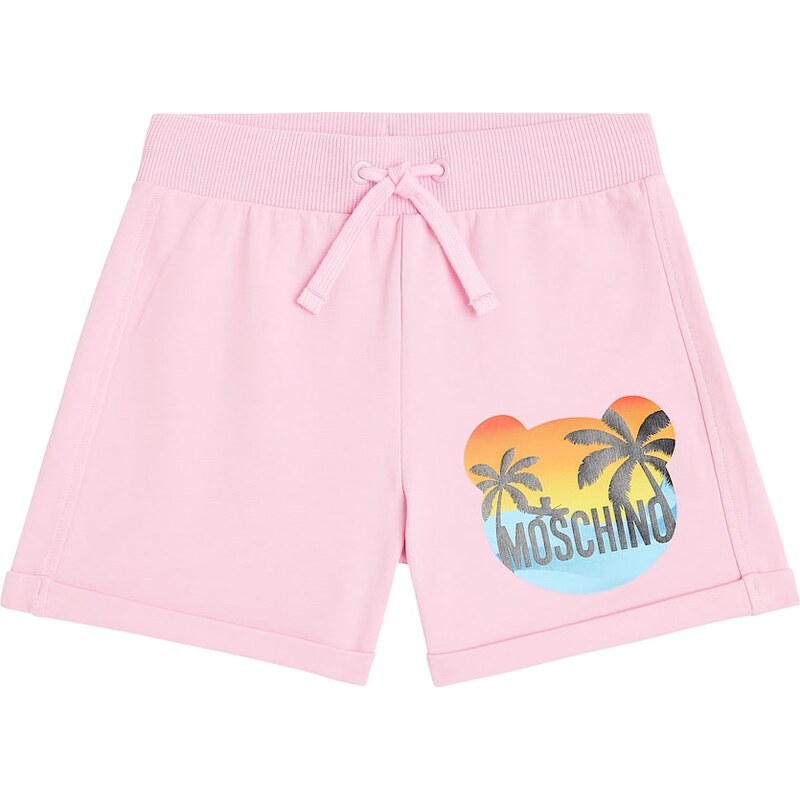 Moschino Kids Printed cotton-blend jersey shorts