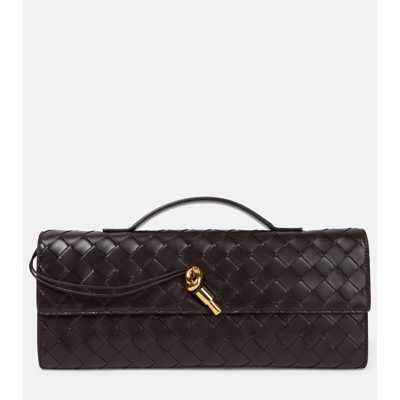 Bottega Veneta Andiamo Intrecciato leather clutch