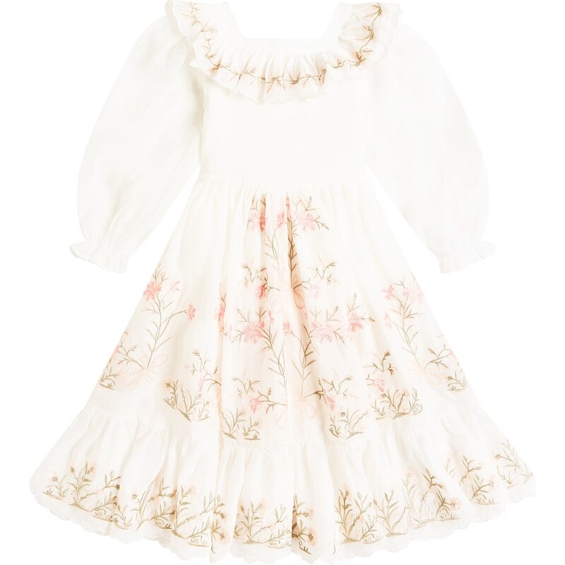 Petite Amalie Embroidered linen dress