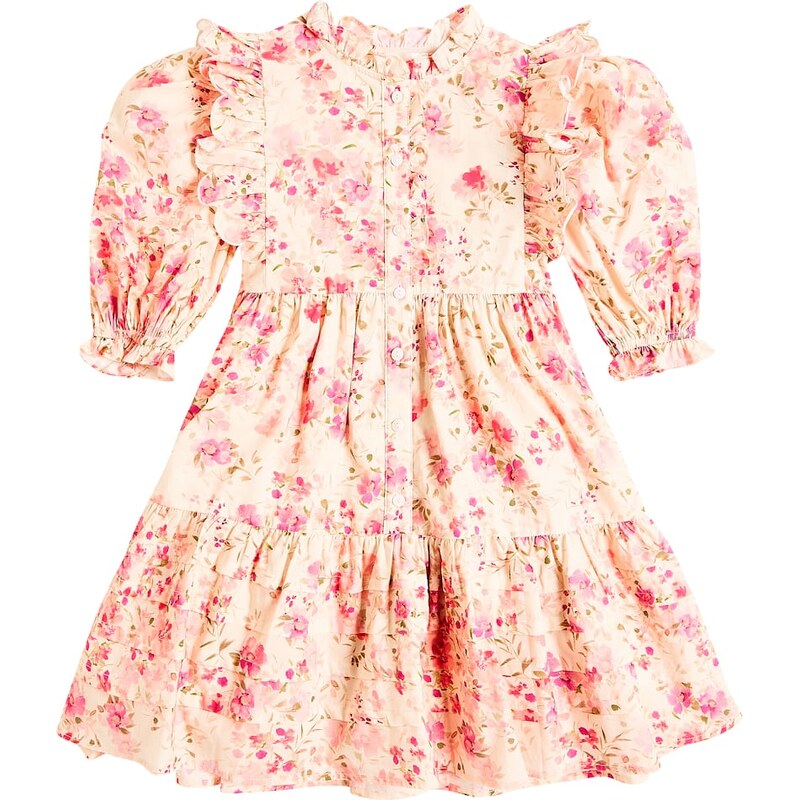 Petite Amalie Ruffled floral cotton voile dress