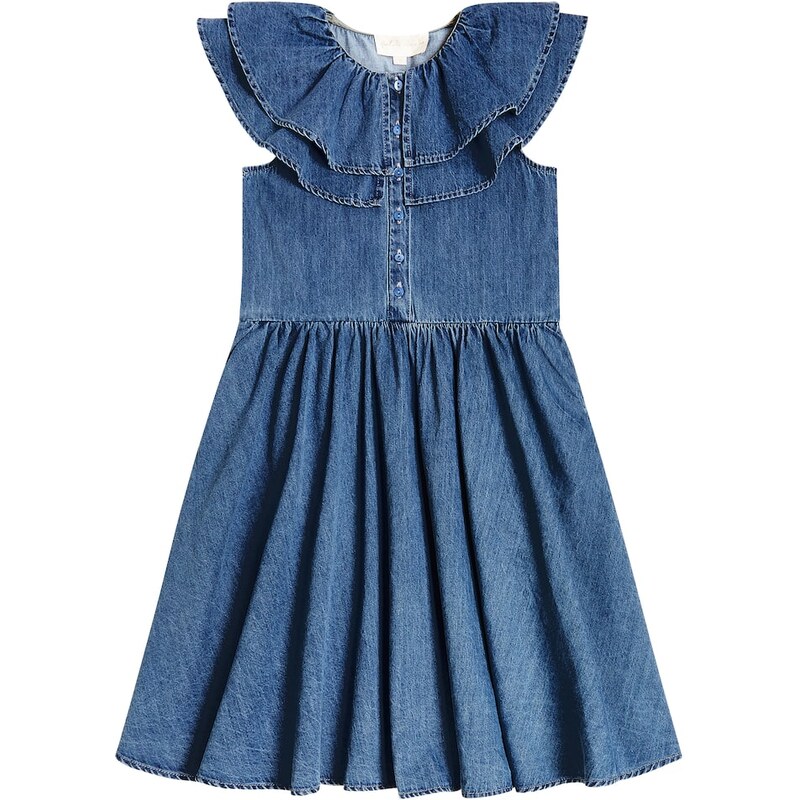 Petite Amalie Cotton chambray dress