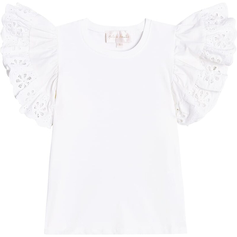 Petite Amalie Ruffled lace-trimmed cotton shirt