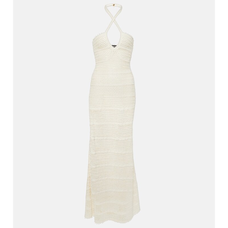Tom Ford Halterneck crochet maxi dress