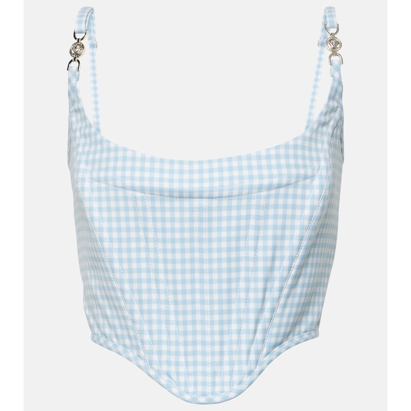 Versace Medusa 95 gingham virgin wool bustier