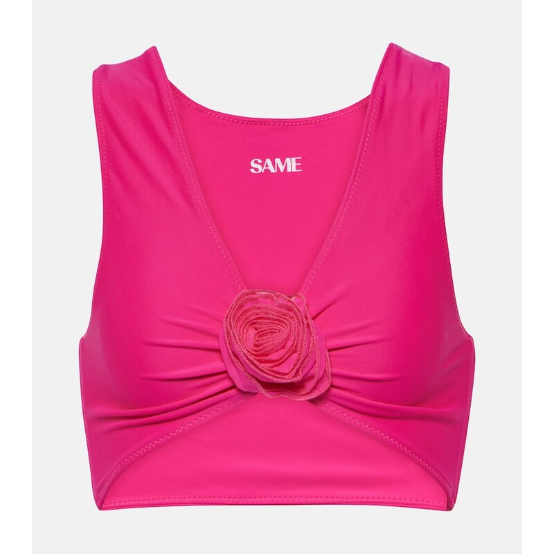 Same Rose floral-appliquÃ bikini top