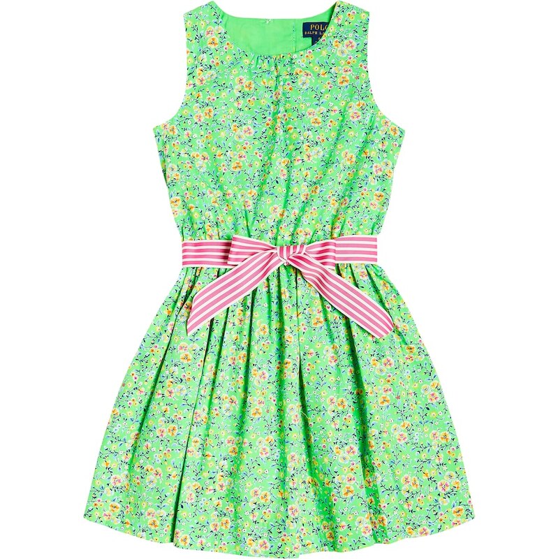 Polo Ralph Lauren Kids Bow-detail floral cotton poplin dress