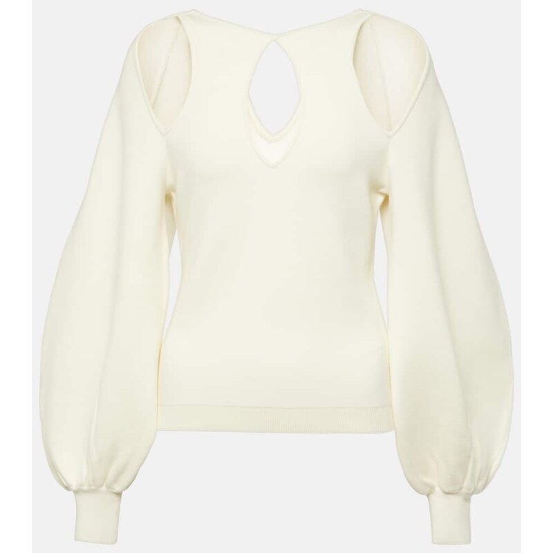 Dámský klasický svetr Chloé Cutout v barvě mléka