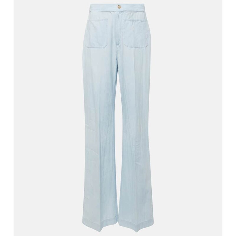Polo Ralph Lauren Cotton chambray wide-leg pants