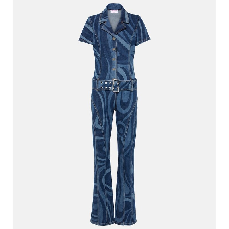 Pucci Marmo belted denim jumpsuit