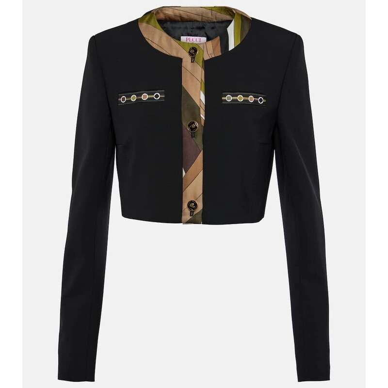 Pucci Vivara cropped wool-blend jacket