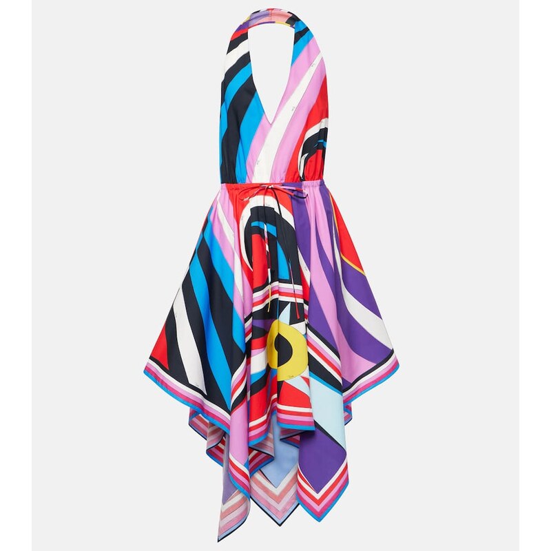 Pucci Cigni halterneck cotton midi dress