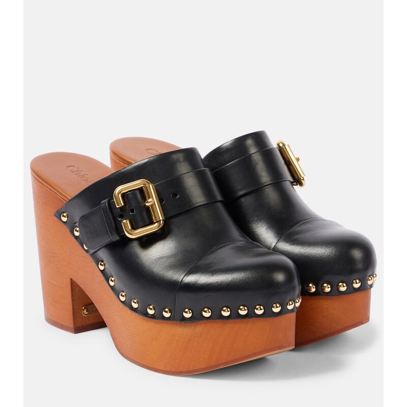 Chloé Jeannette 115 studded leather clogs