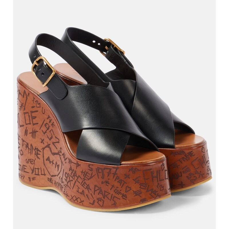 Chloe ChloÃ Maxime leather wedge sandals