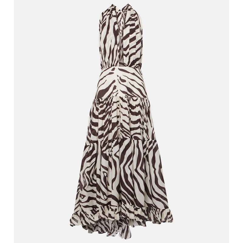 Alexandra Miro Marie Rose zebra-print cotton maxi dress