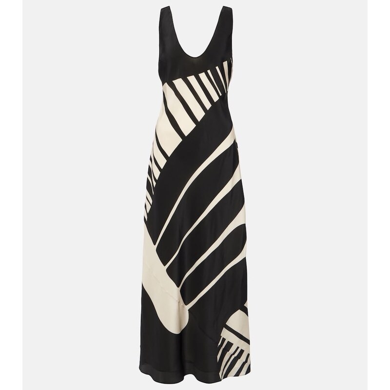 SIR Arte printed silk satin maxi dress