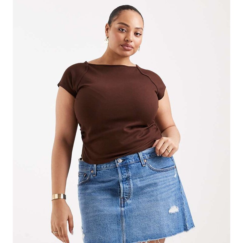 Levis Plus icon skirt in mid wash blue