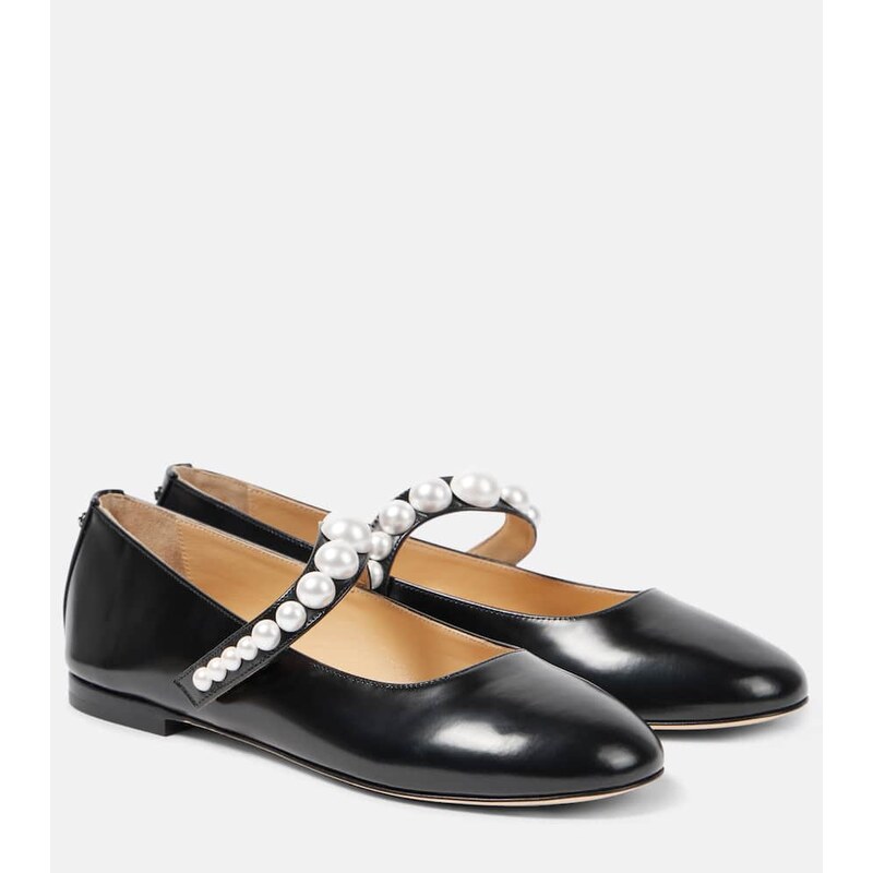 Mach & Mach Sirene embellished leather Mary Jane flats
