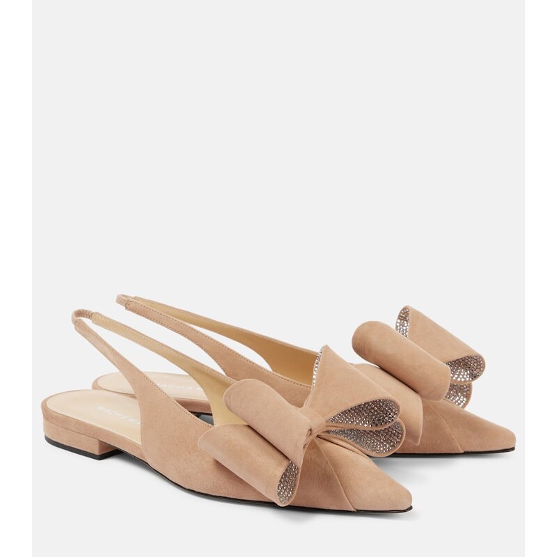 Mach & Mach Le Cadeau suede slingback flats