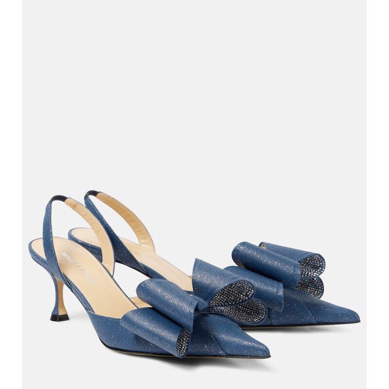 Mach & Mach Le Cadeau 65 denim slingback pumps