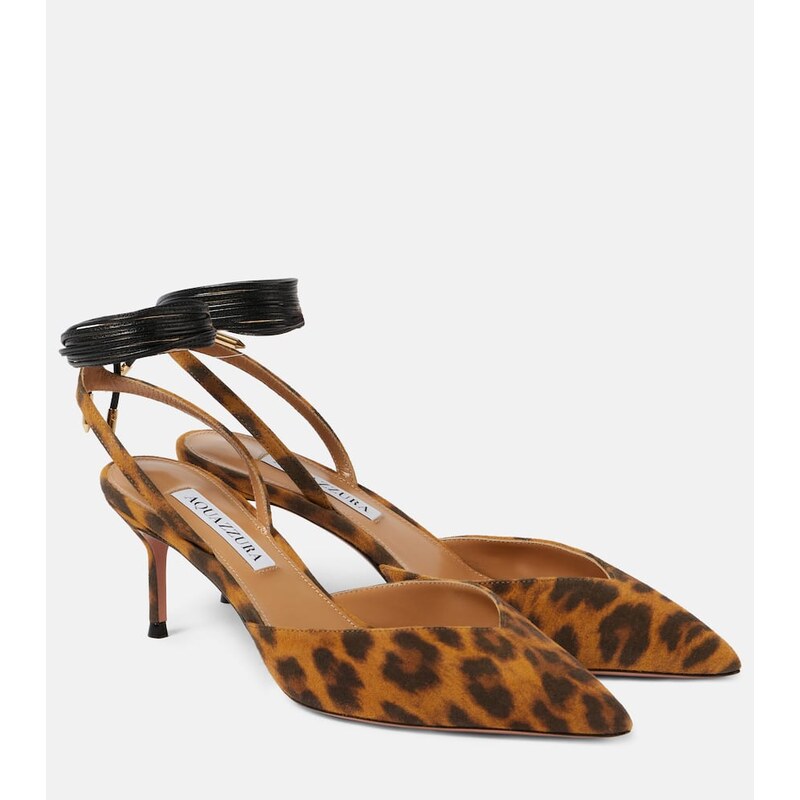 Aquazzura Beyond animal-print leather slingback pumps